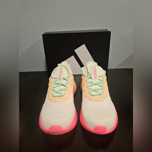Adidas Kids Kaptir Flow 2.0 Shoes in Cream and Pink size 13K - Picture 7 of 10
